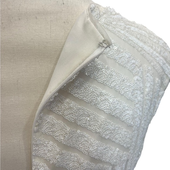 Lauren Ralph Lauren Black White Sequin Sheath Cocktail Dress Size 10 - Picture 8 of 13